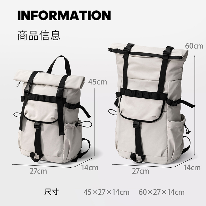 New Men's Roll Mouth Expandabl - огляд і ціна Hiking Backpack Waterproof