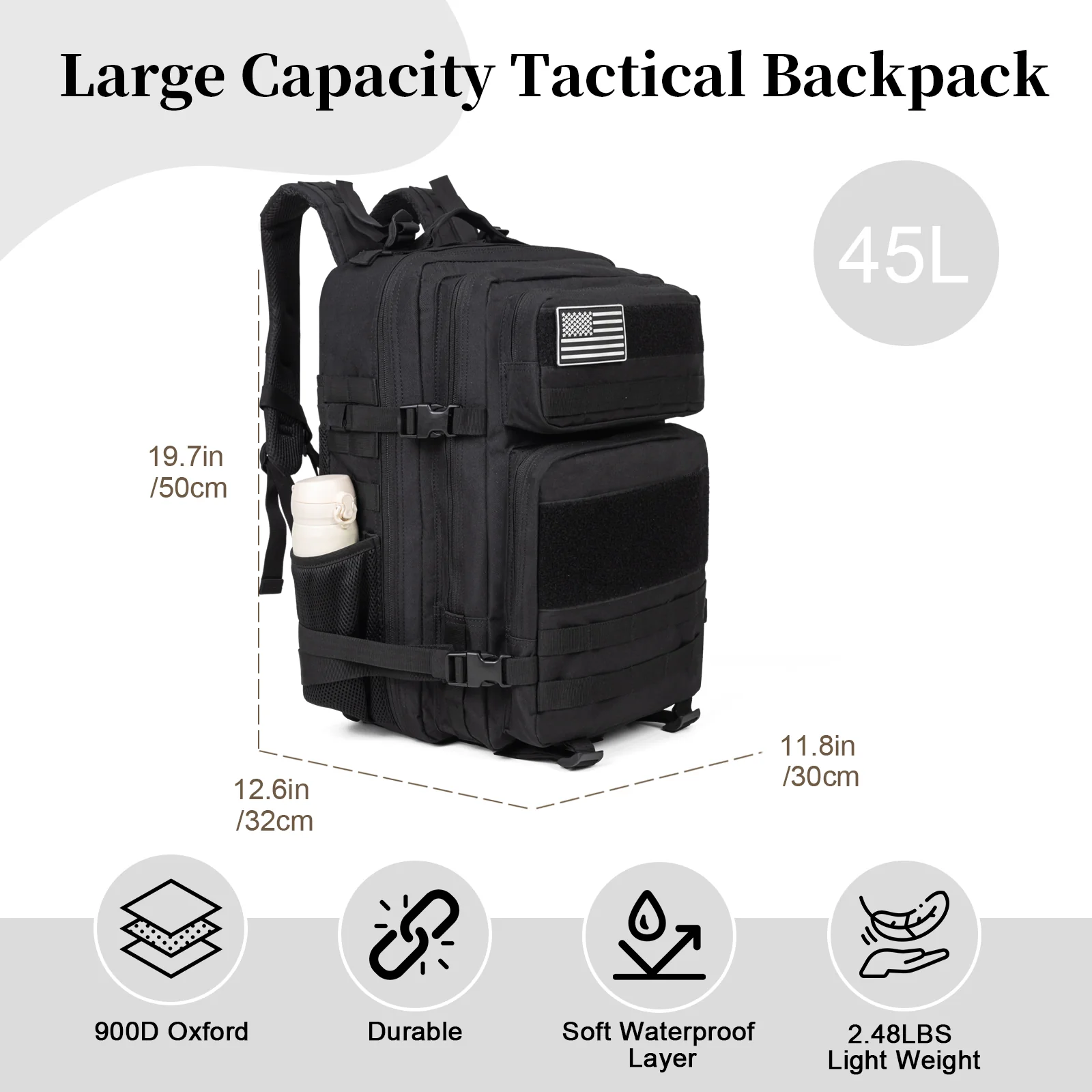 60L Army Military Tactical Bac - огляд і ціна Rucksack Military Style